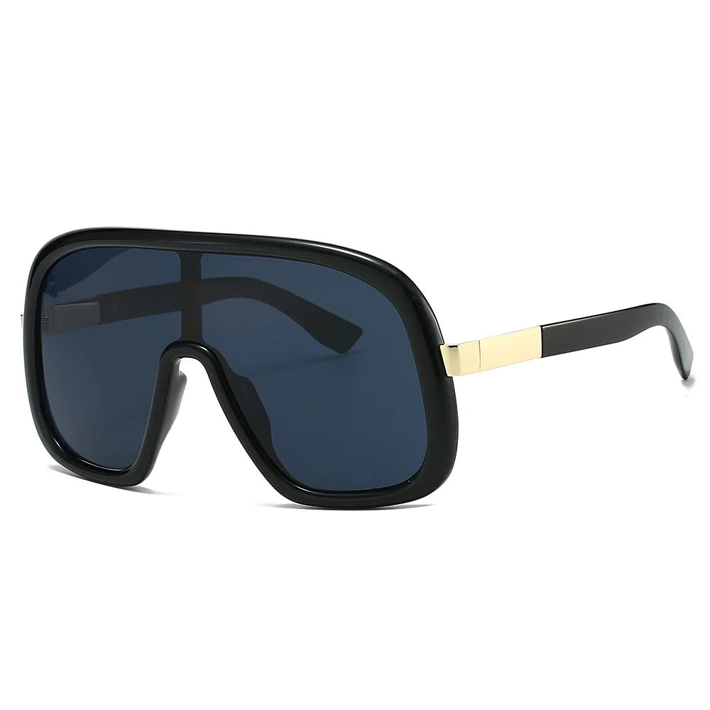 Vintage Big Frame Mask Gradient Sunglasses