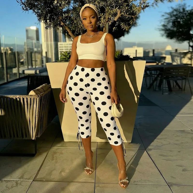 Polka Dot Print Pants