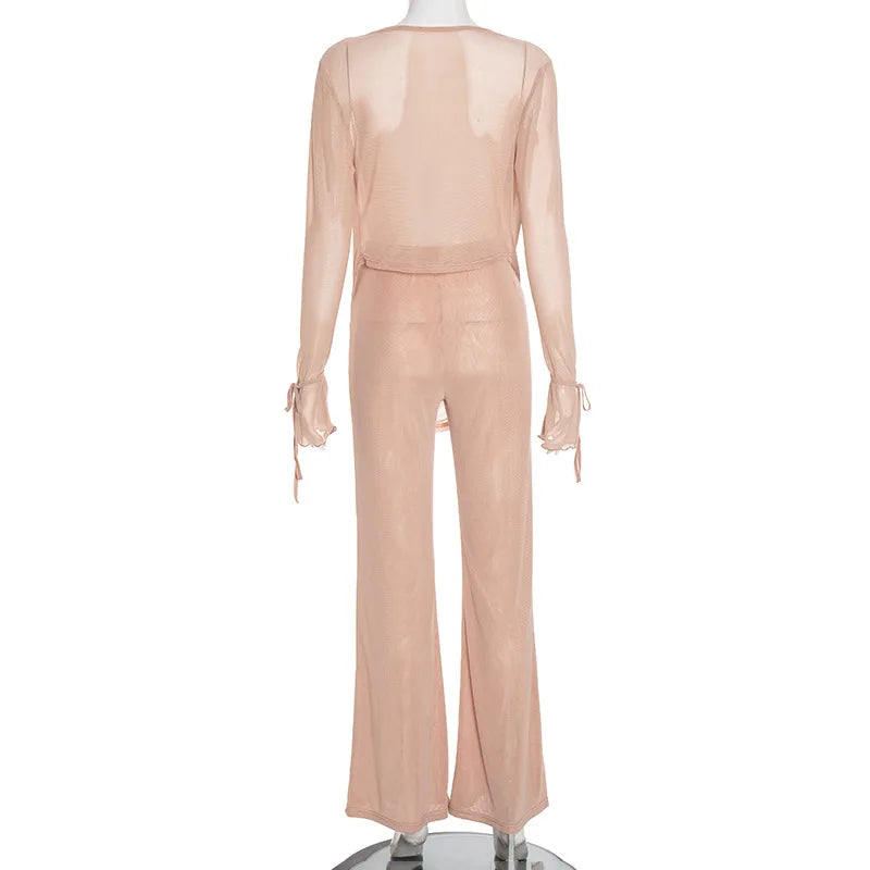 Mesh Two-Piece Pants Set
