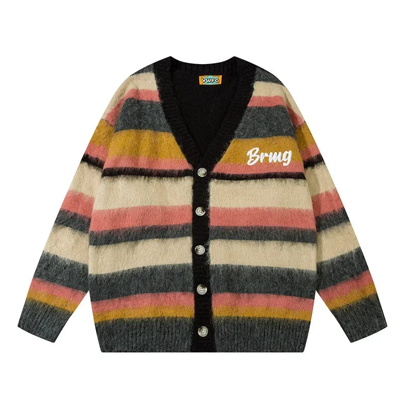 Letter Cardigan V-Neck Loose Sweater