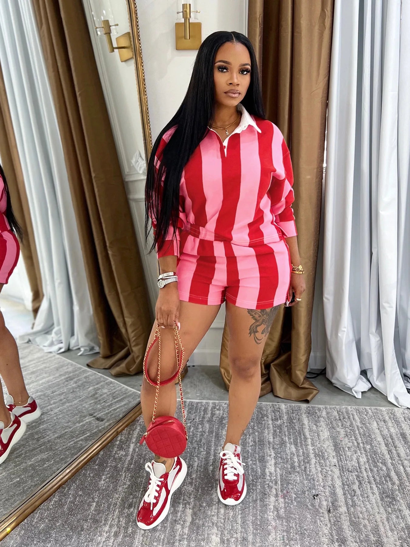 Stripe Color Short Set