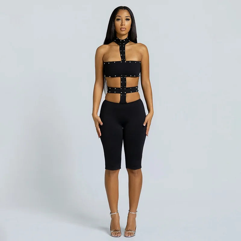 Beaded Backless Romper