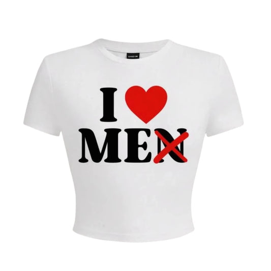 I Love Men Tank Top and Fur Mini Skirt Set