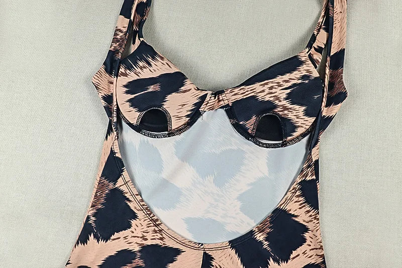 Leopard Print Bodycon Jumpsuit