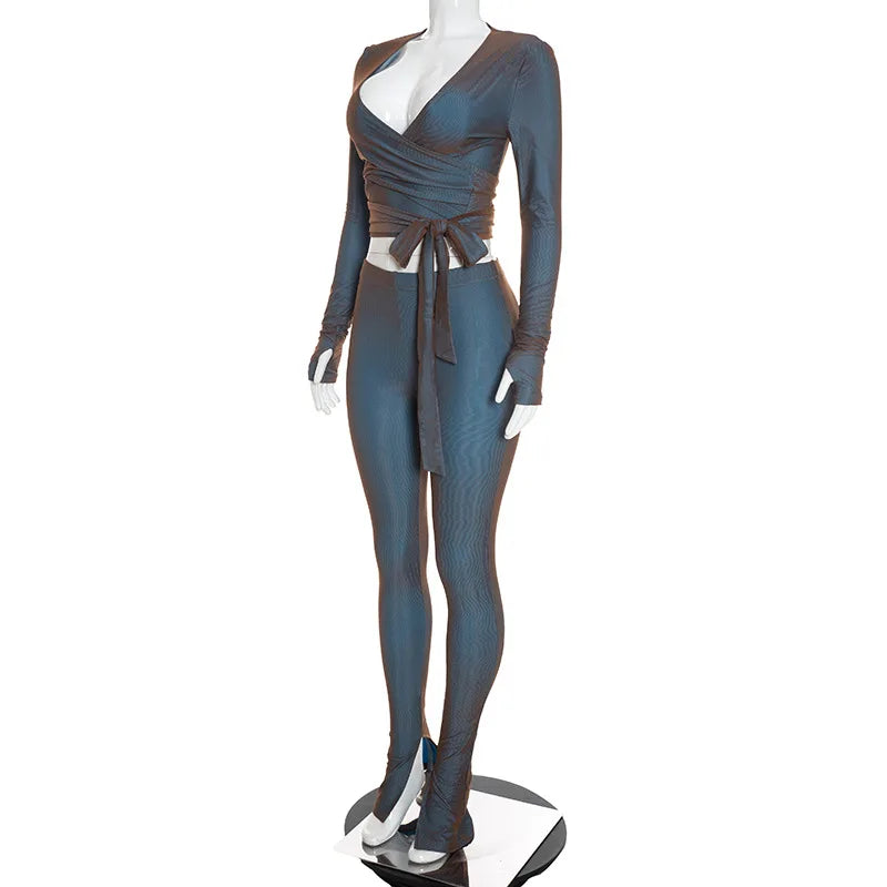 Illusion Bodycon Pants Set