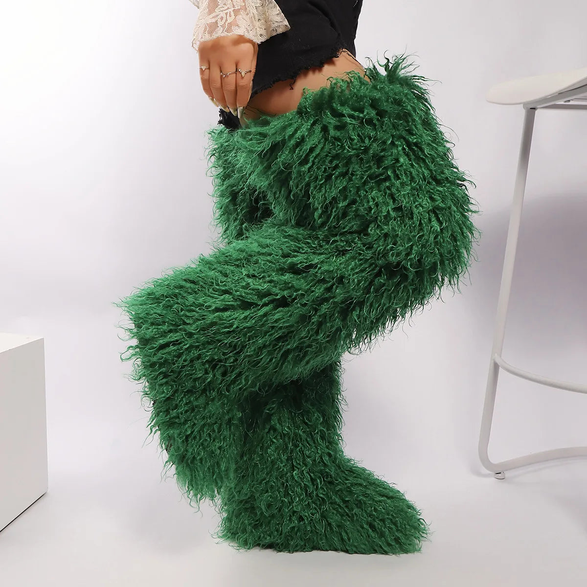 Over The Knee-High Fur Boots