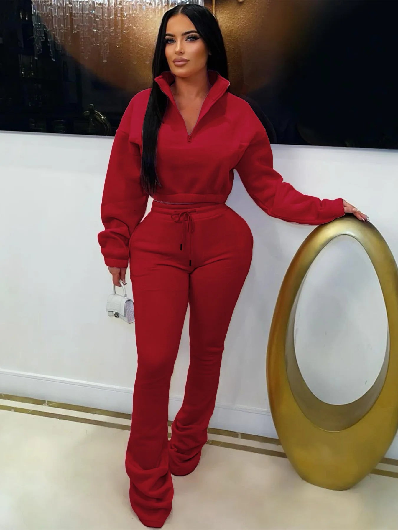 Casual Crop Top and Pants Set