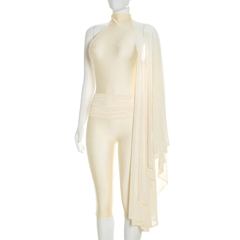 Asymmetric Cape Bodycon One Piece Sexy Elegant Party Club Outfit