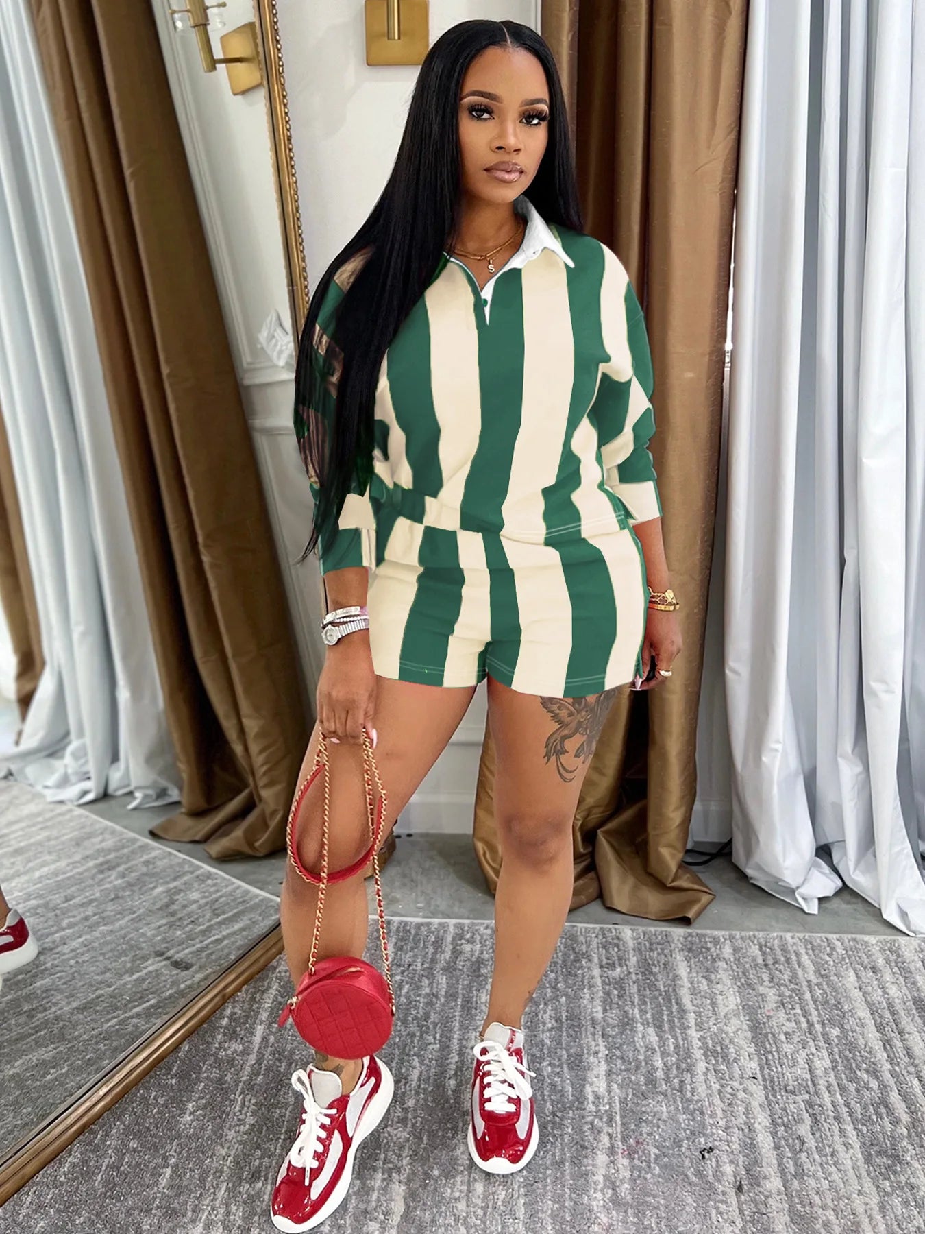 Stripe Color Short Set