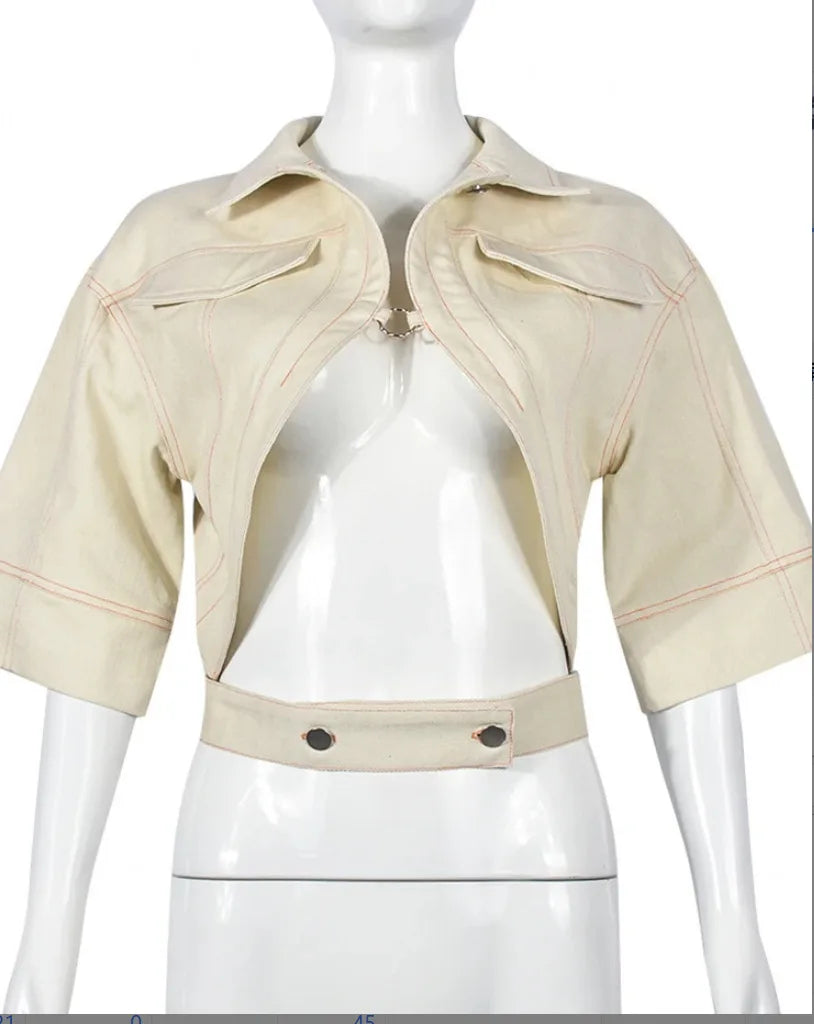 Cut Out Cropped Jacket