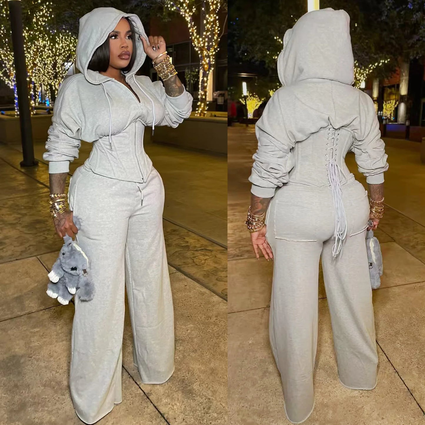 Hoodie Sweatsuit Pants Set