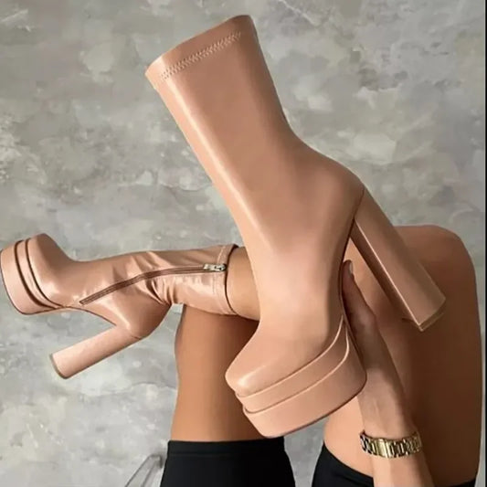 Stepping Platform High Heel Boots