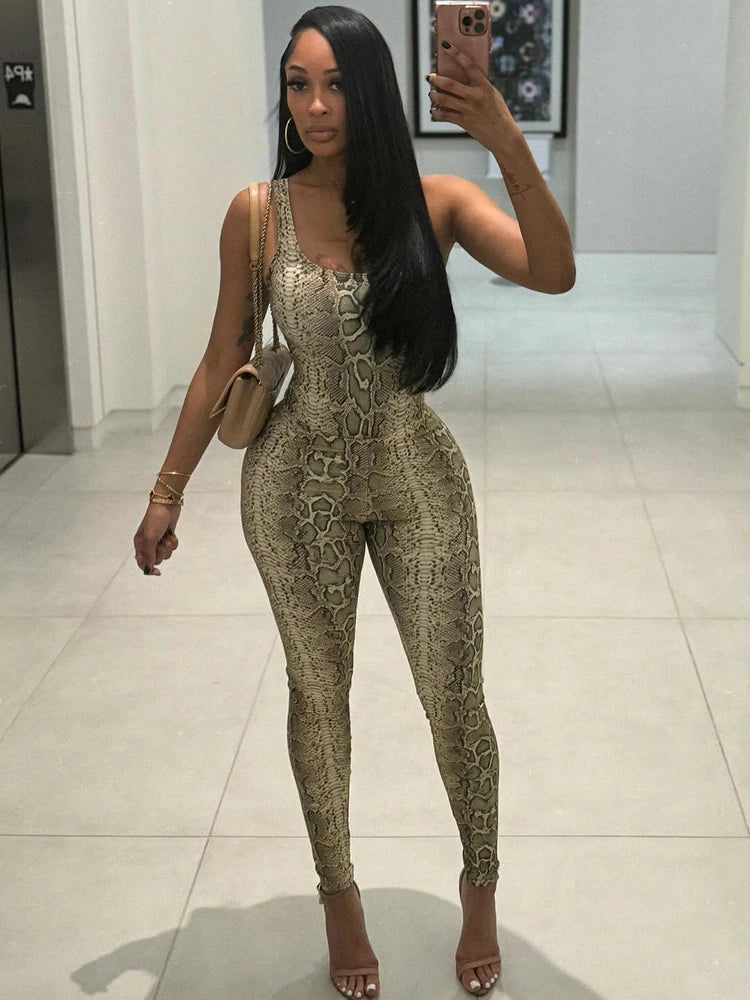 Snake Print Jumpsuit