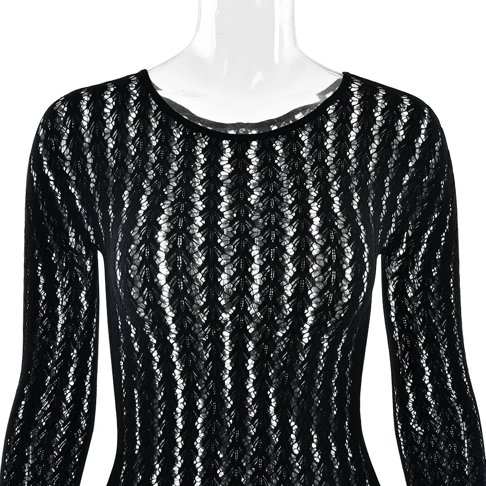 Mesh Stretchy See-through Bodycon Jumpsuit