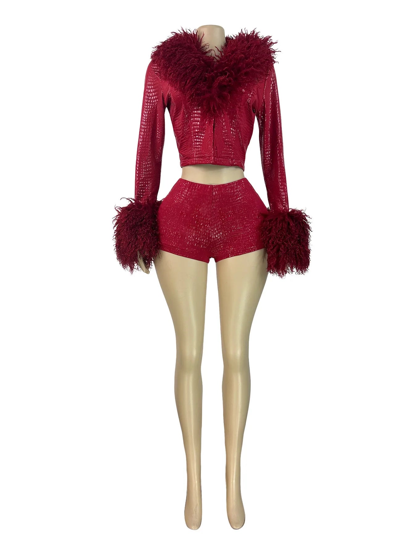 Bougie Hustler Fur Patchwork Set