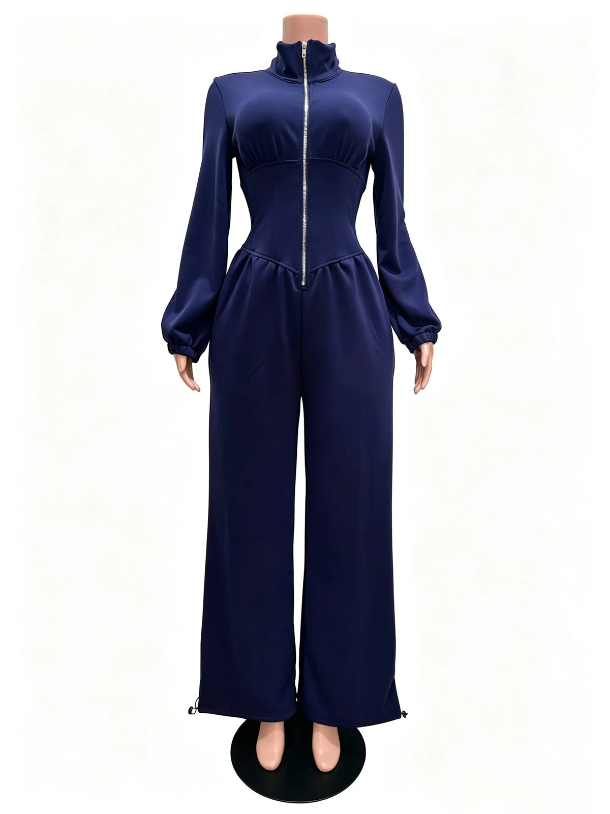 Waist Cinched Zipper Jumpsuit