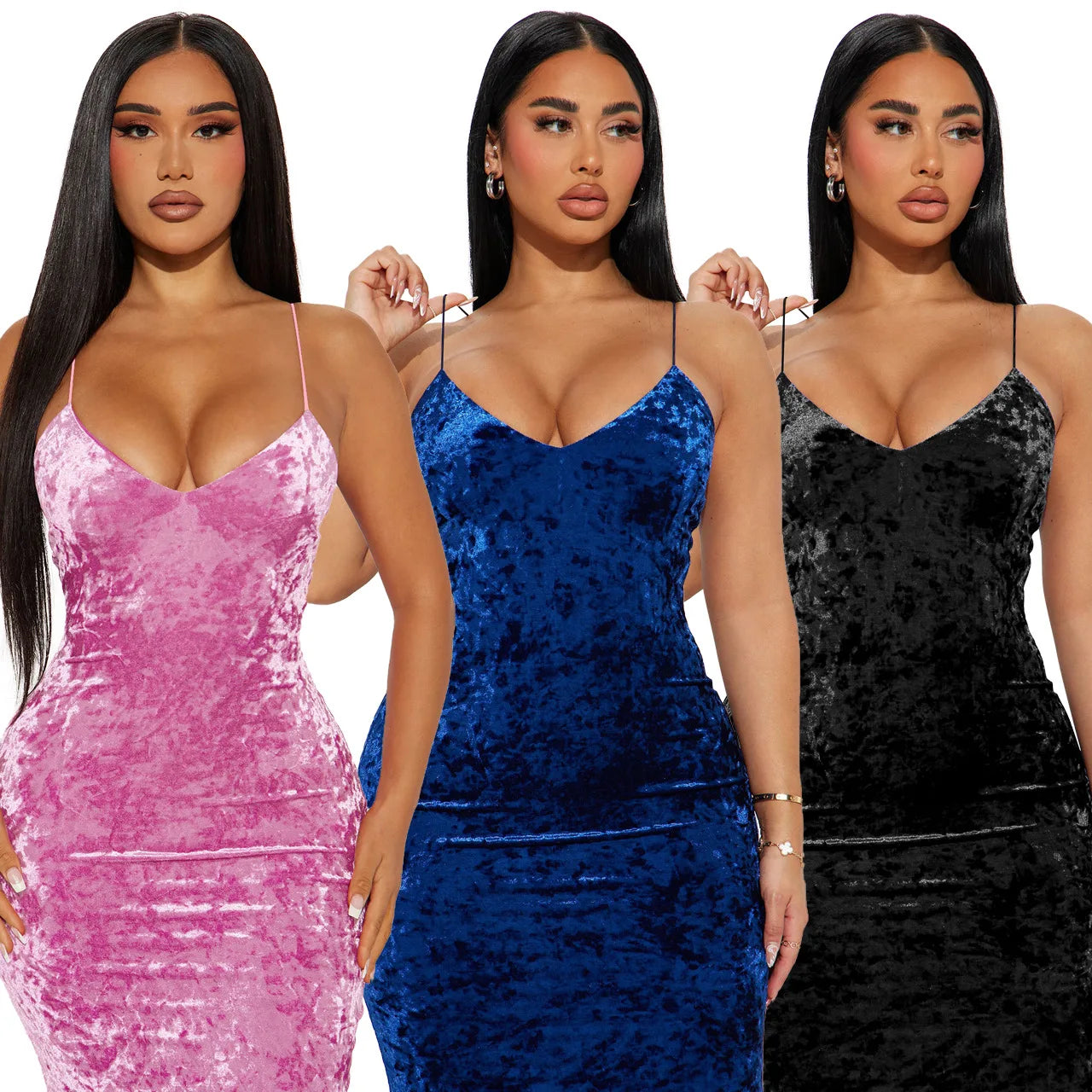 Nova Satin Velvet Dress