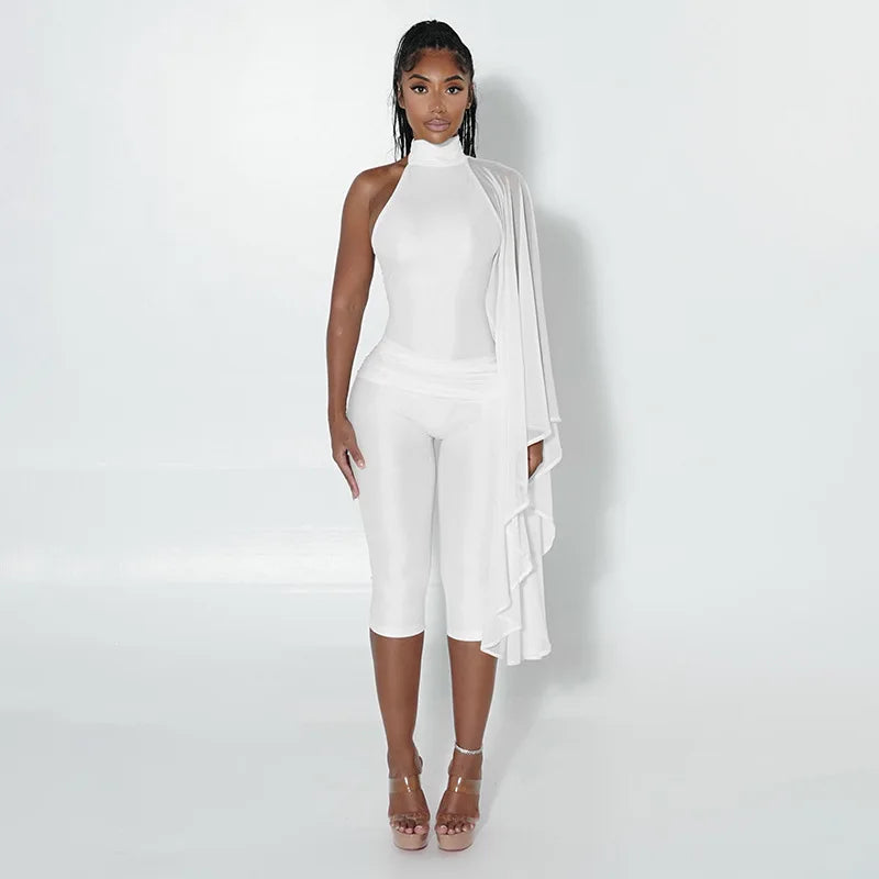 Asymmetric Cape Bodycon One Piece Sexy Elegant Party Club Outfit