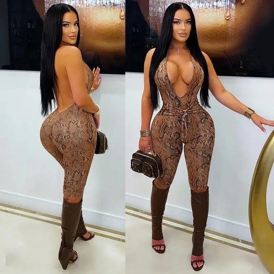 Python Bodycon Jumpsuit