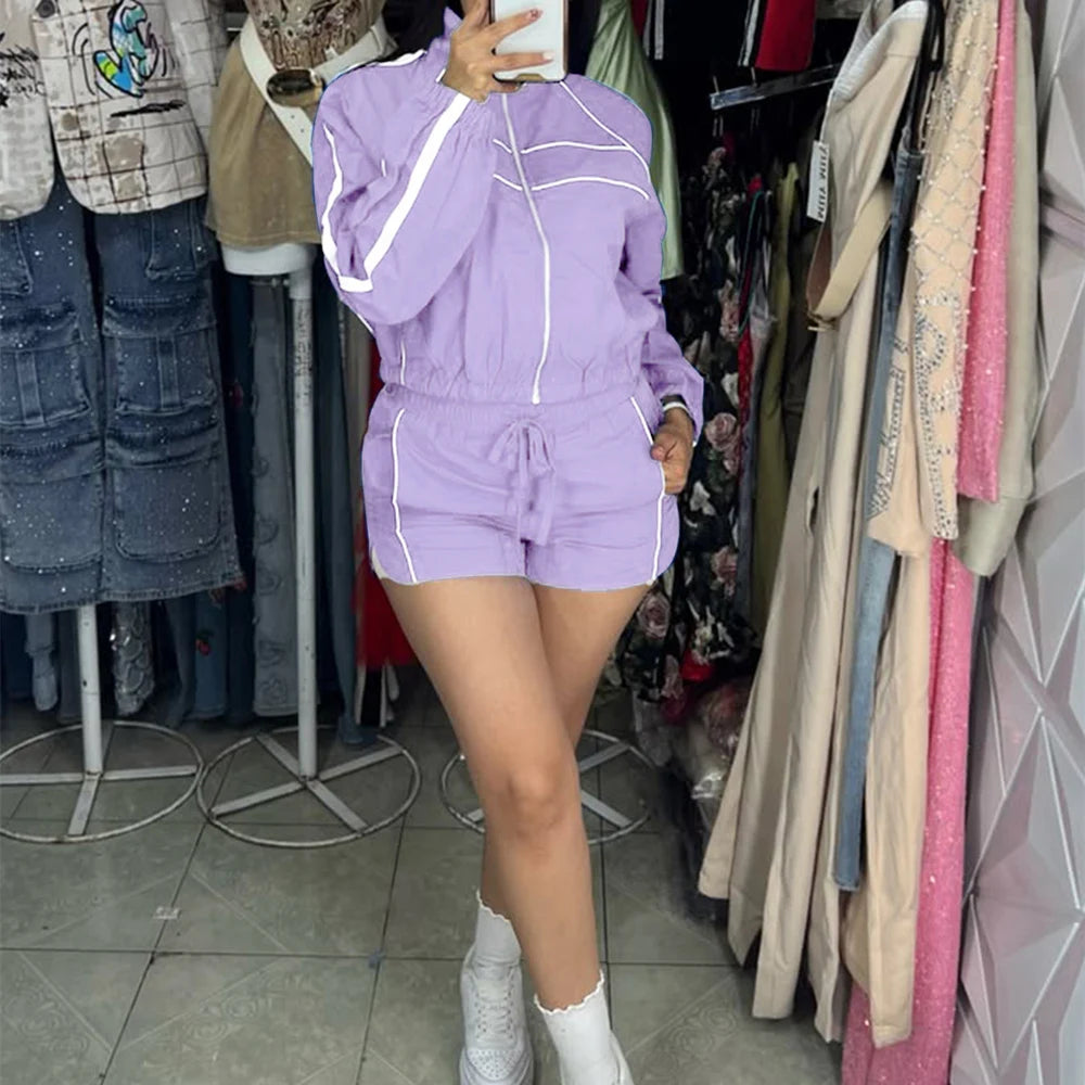 Color Block Drawstring and Jacket Shorts.