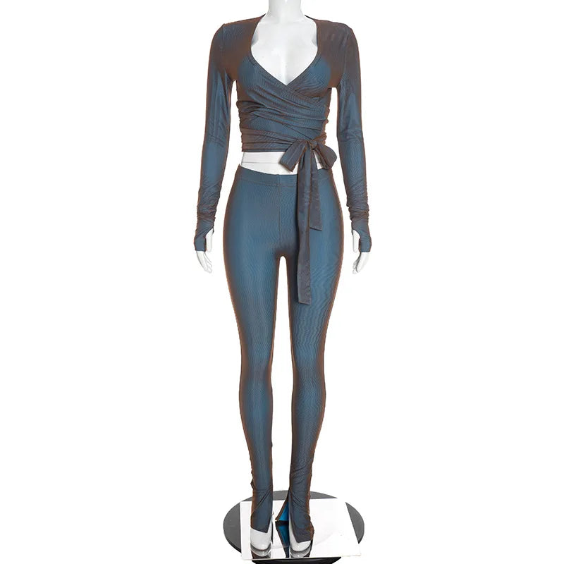 Illusion Bodycon Pants Set