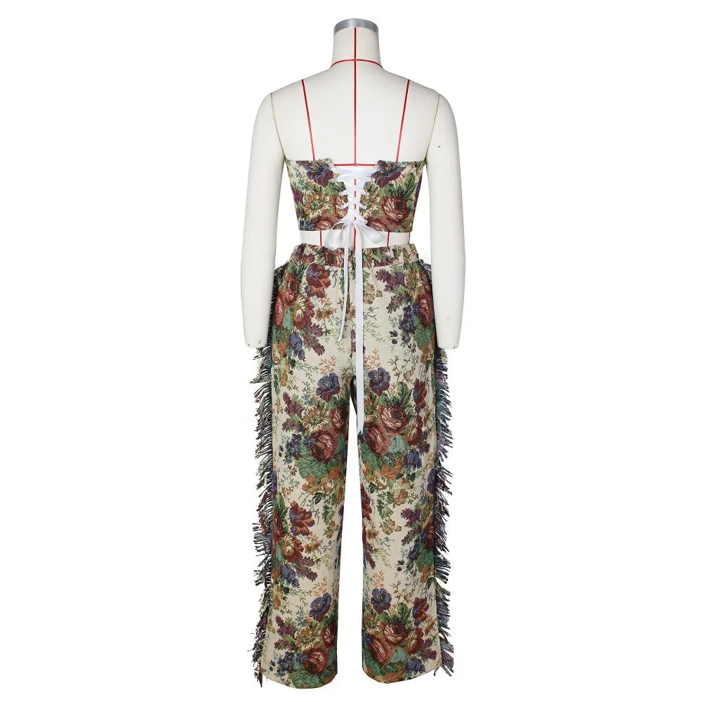Its Giving Fall Backless Tube and Tassel Set
