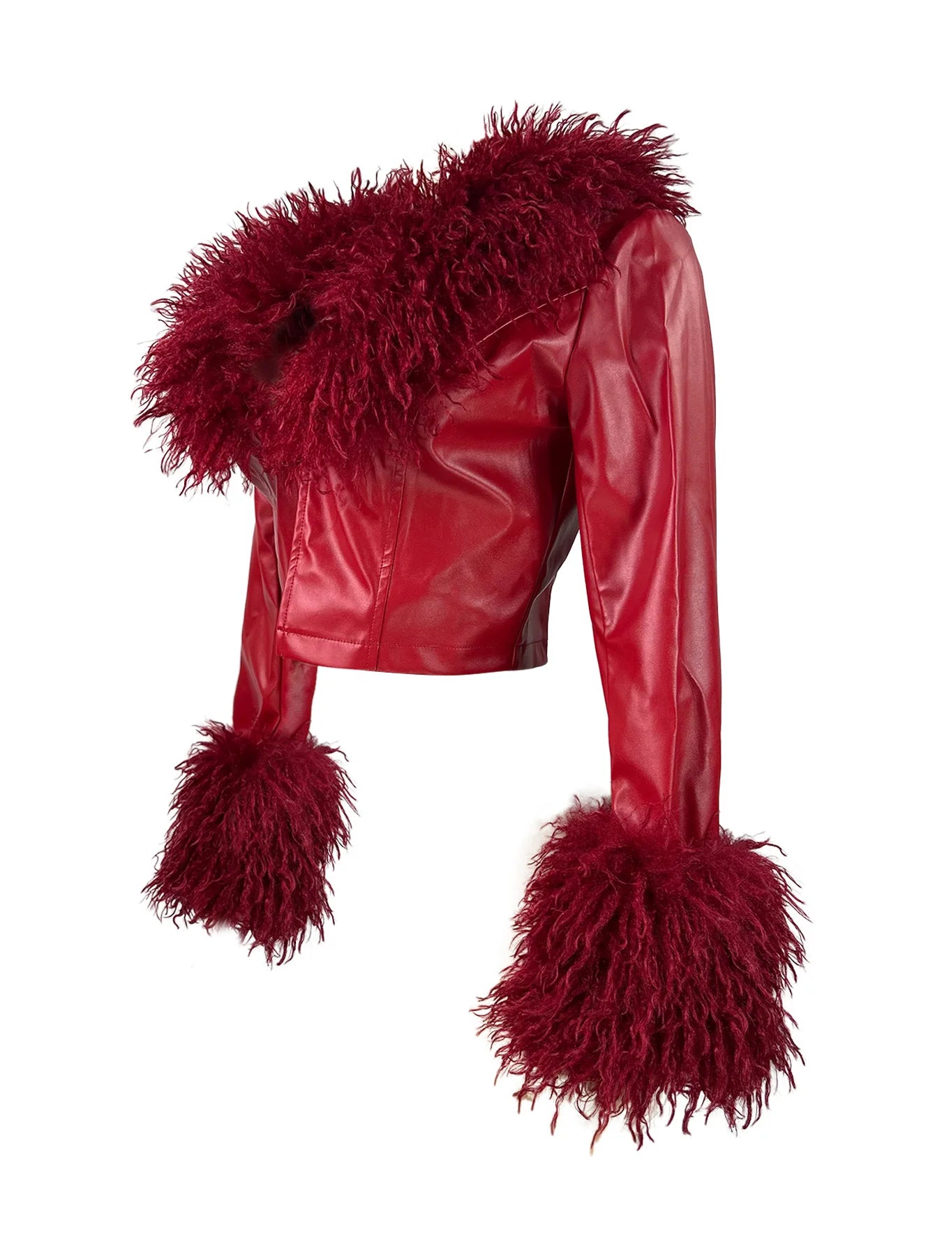 Elegant Leather Fur Jacket