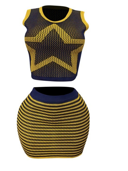 Starless Ribbed Bodycon Mini Skirt