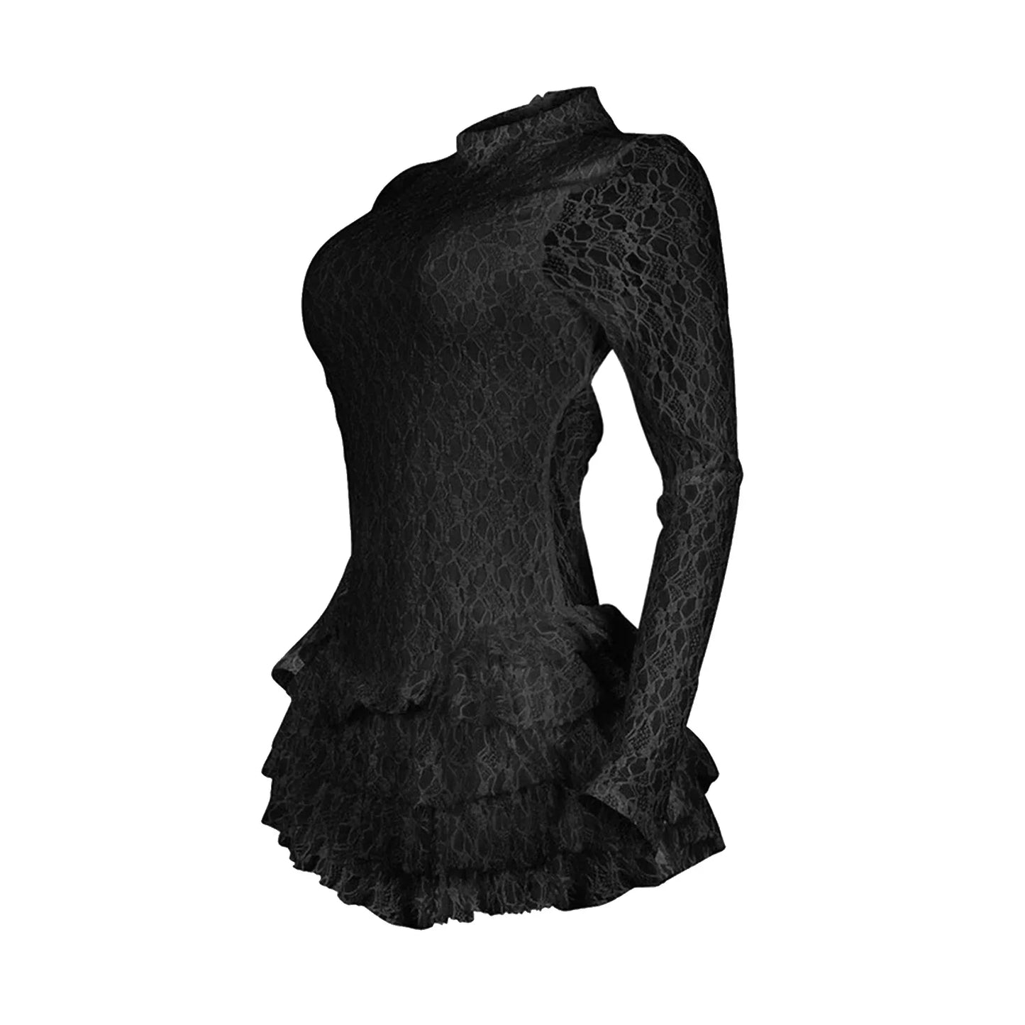 Lace Ruffles Backless Shorts Romper