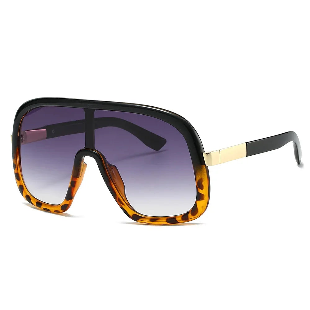 Vintage Big Frame Mask Gradient Sunglasses