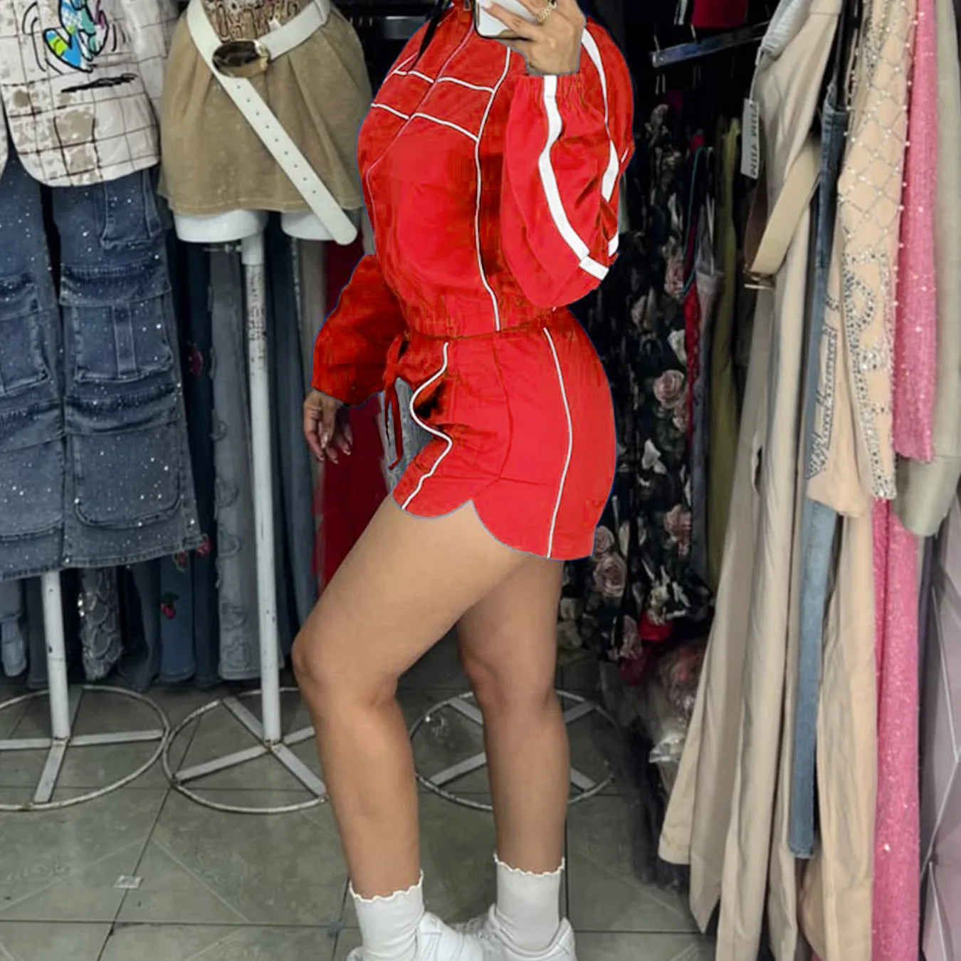 Color Block Drawstring and Jacket Shorts.