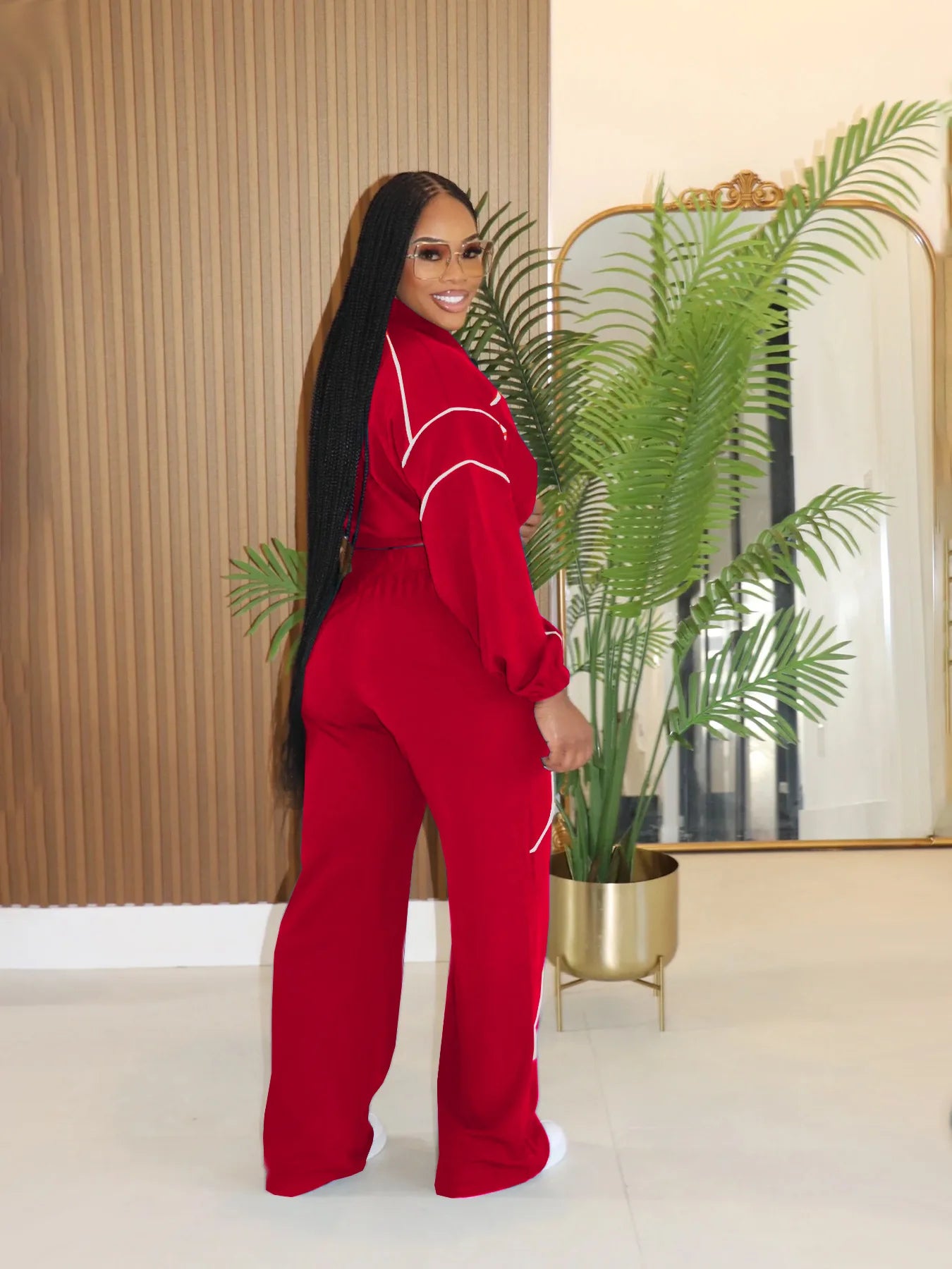 Vibrant Stripe Two-Piece Set