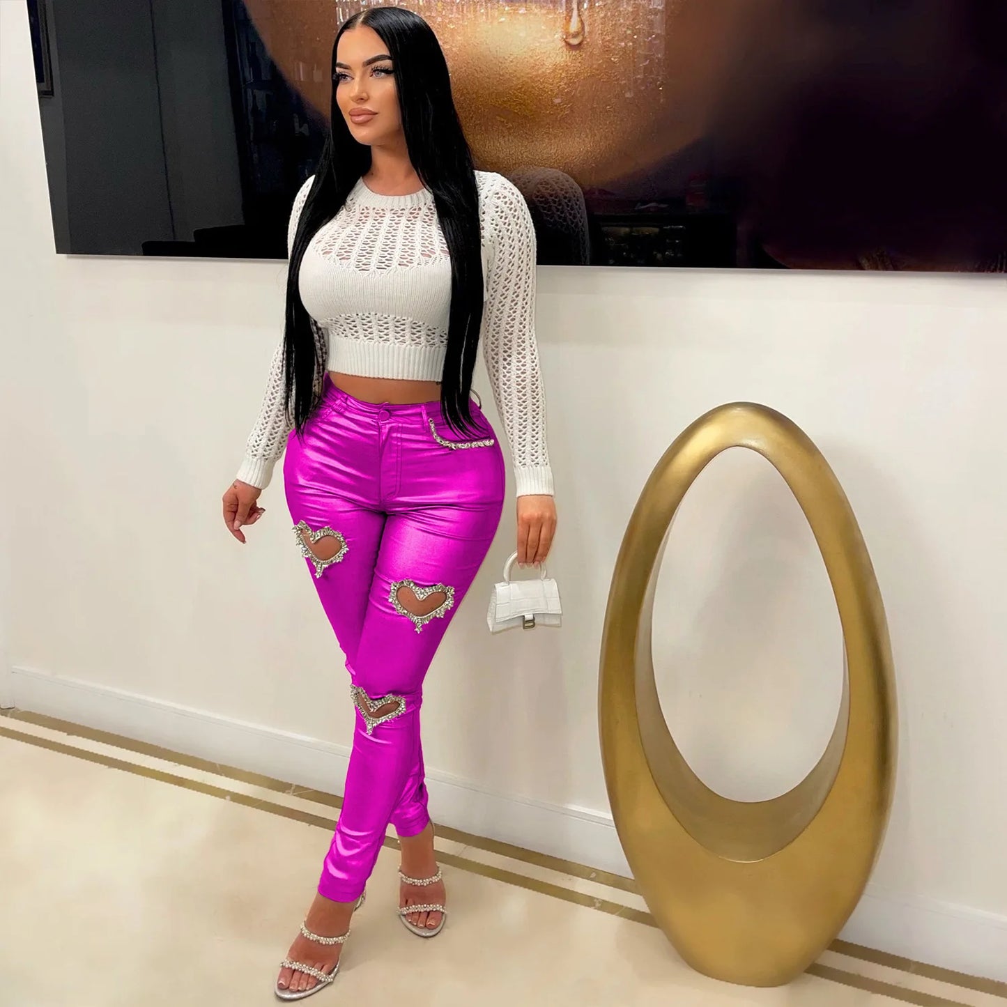 Rhinestone Bodycon Pants