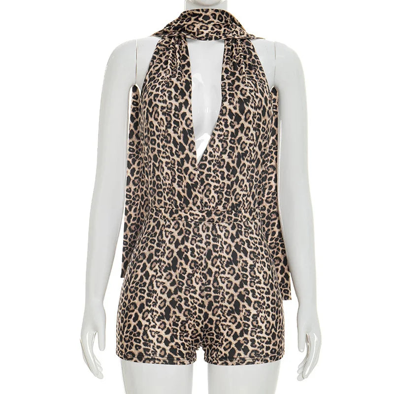 Leopard Print Bodycon Romper
