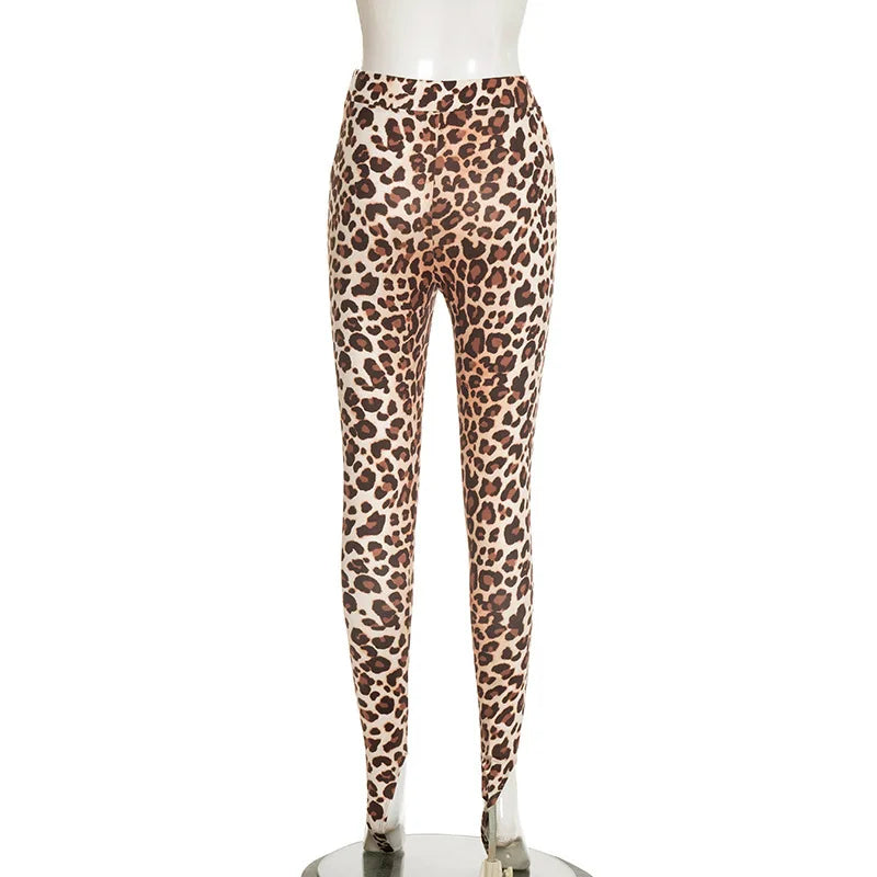Leopard Print High Waist Bodycon Pants