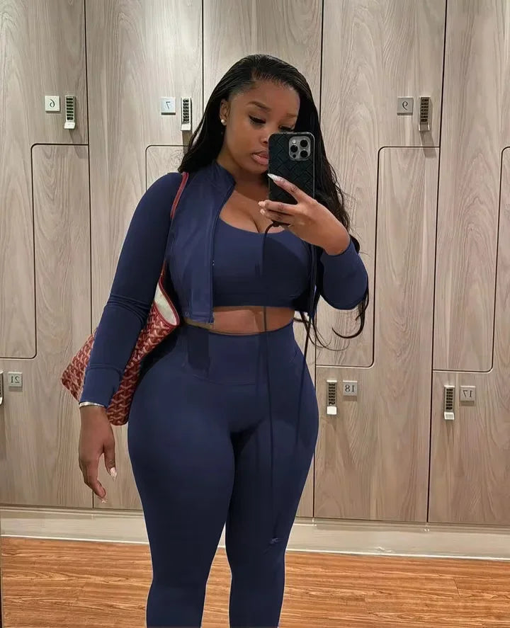 3-Piece Fashion Stretchy Tracksuit Set.