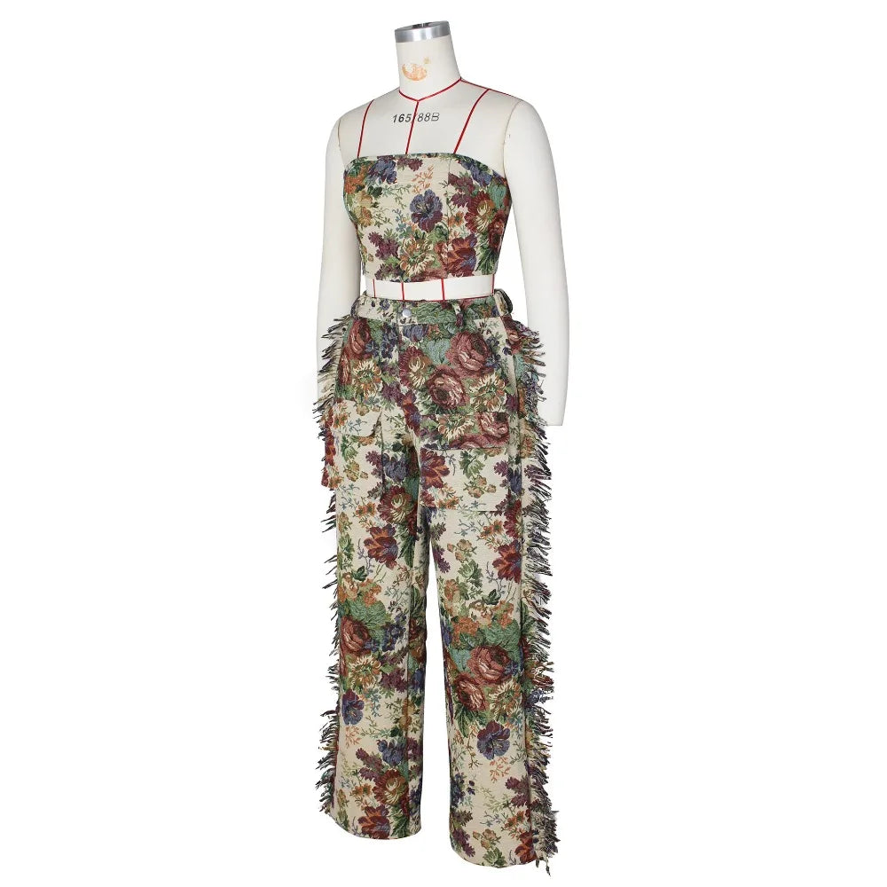 Its Giving Fall Backless Tube and Tassel Set