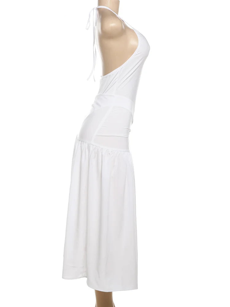 Elegant Halter Bodysuit Wrapped Skirt