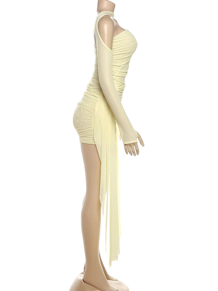 Mesh Tassel Mini Bodycon Dress