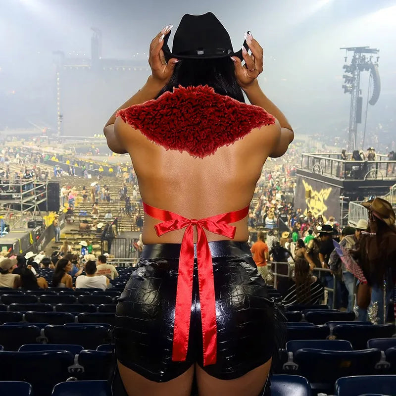 Niya Backless Bandage Fur Top