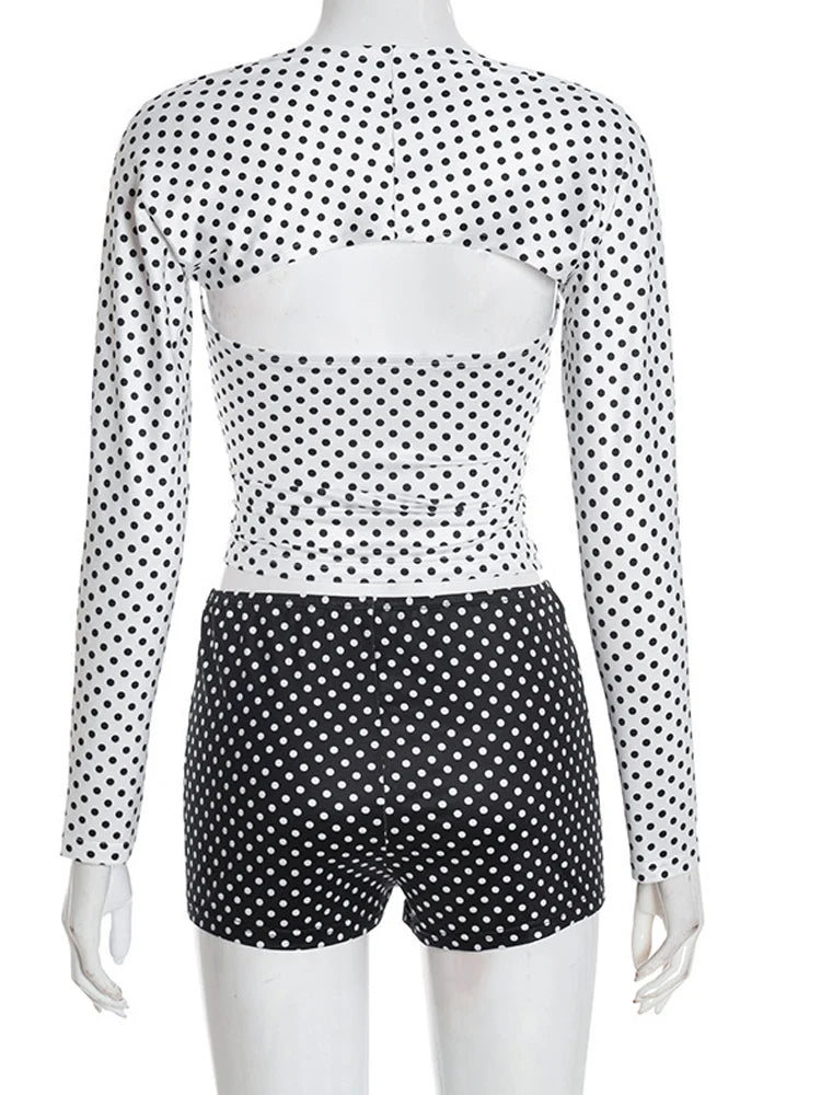 Pretty Polka Dot Tube Top Shorts Set
