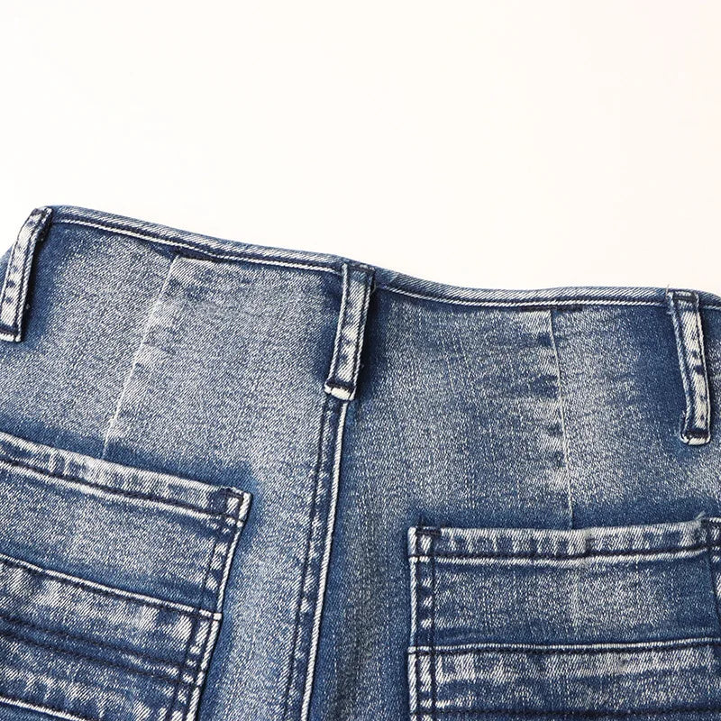 High Waist Stretchy Cargo Jeans