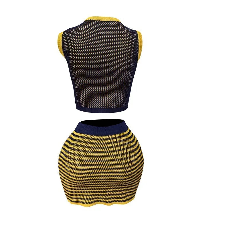 Starless Ribbed Bodycon Mini Skirt