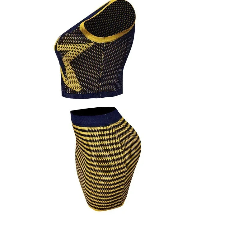 Starless Ribbed Bodycon Mini Skirt