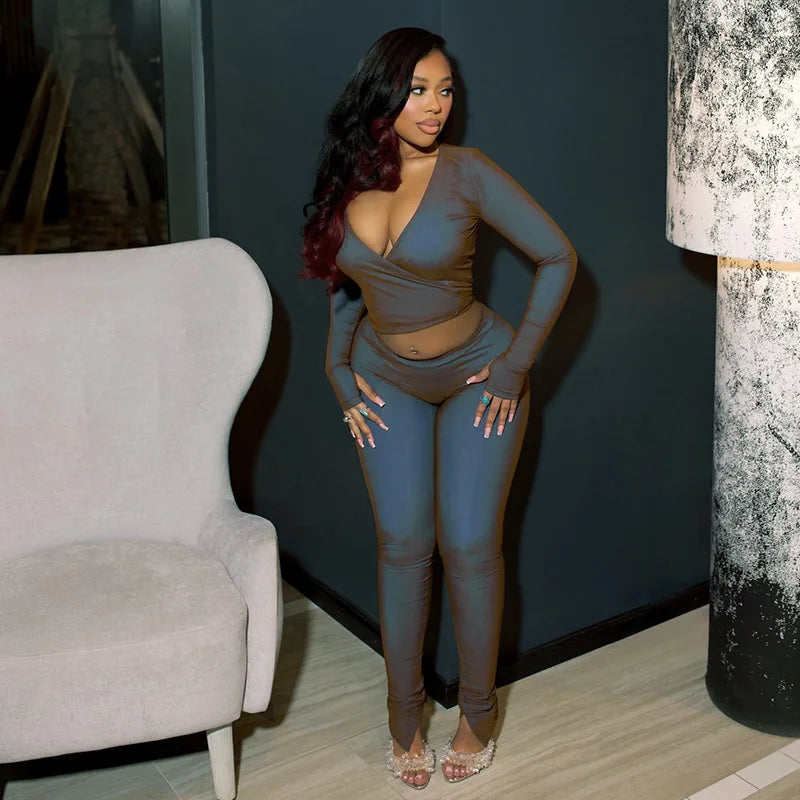 Illusion Bodycon Pants Set