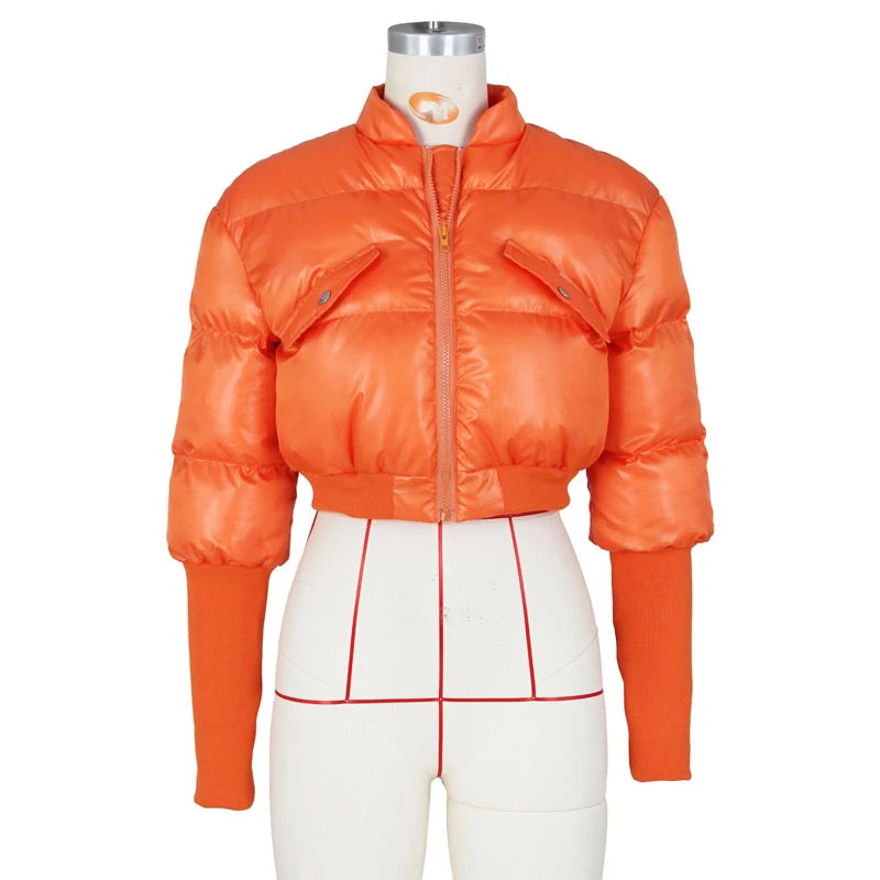 Cropped Bubble Puffer Jacket.
