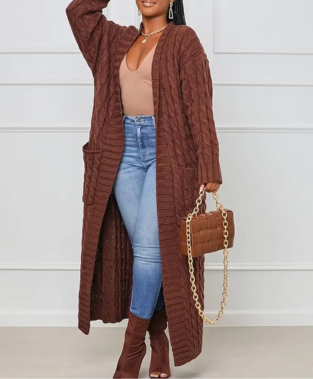 Knit Ribbed Pocket Cardigan Sweater
