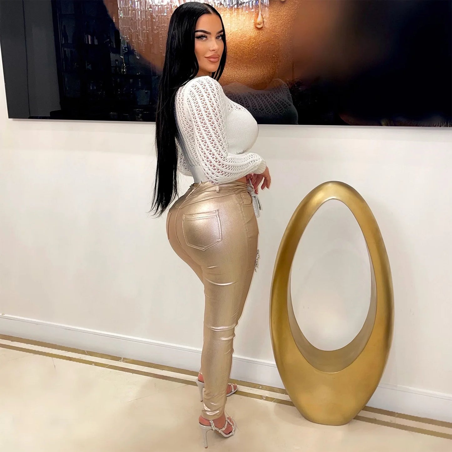 Rhinestone Bodycon Pants