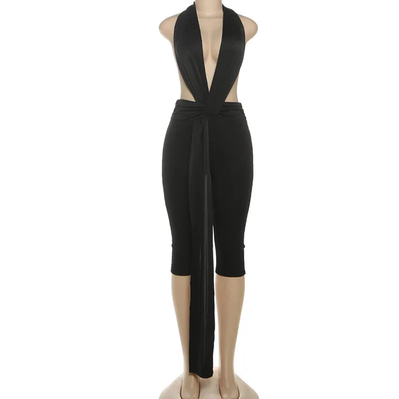 Halter Bodycon One-Piece Jumpsuit