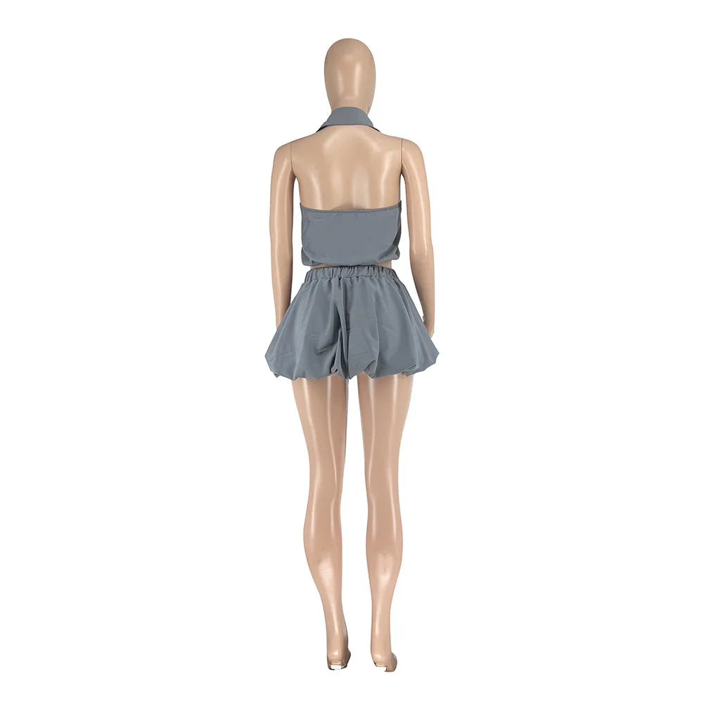 Cargo Crop Top and Bubble Puff Skirt